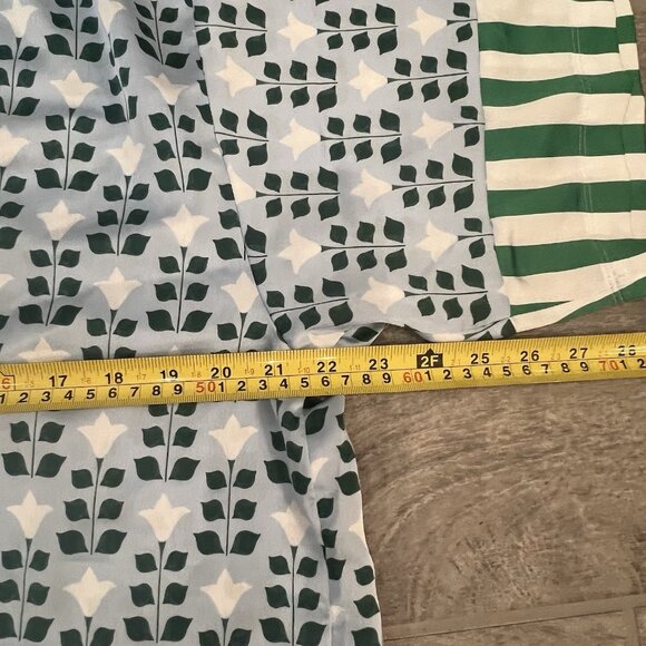 Ann Taylor Sleep Satin Pajama Shorts Set Large Floral Green White Loungewear - Picture 6 of 7